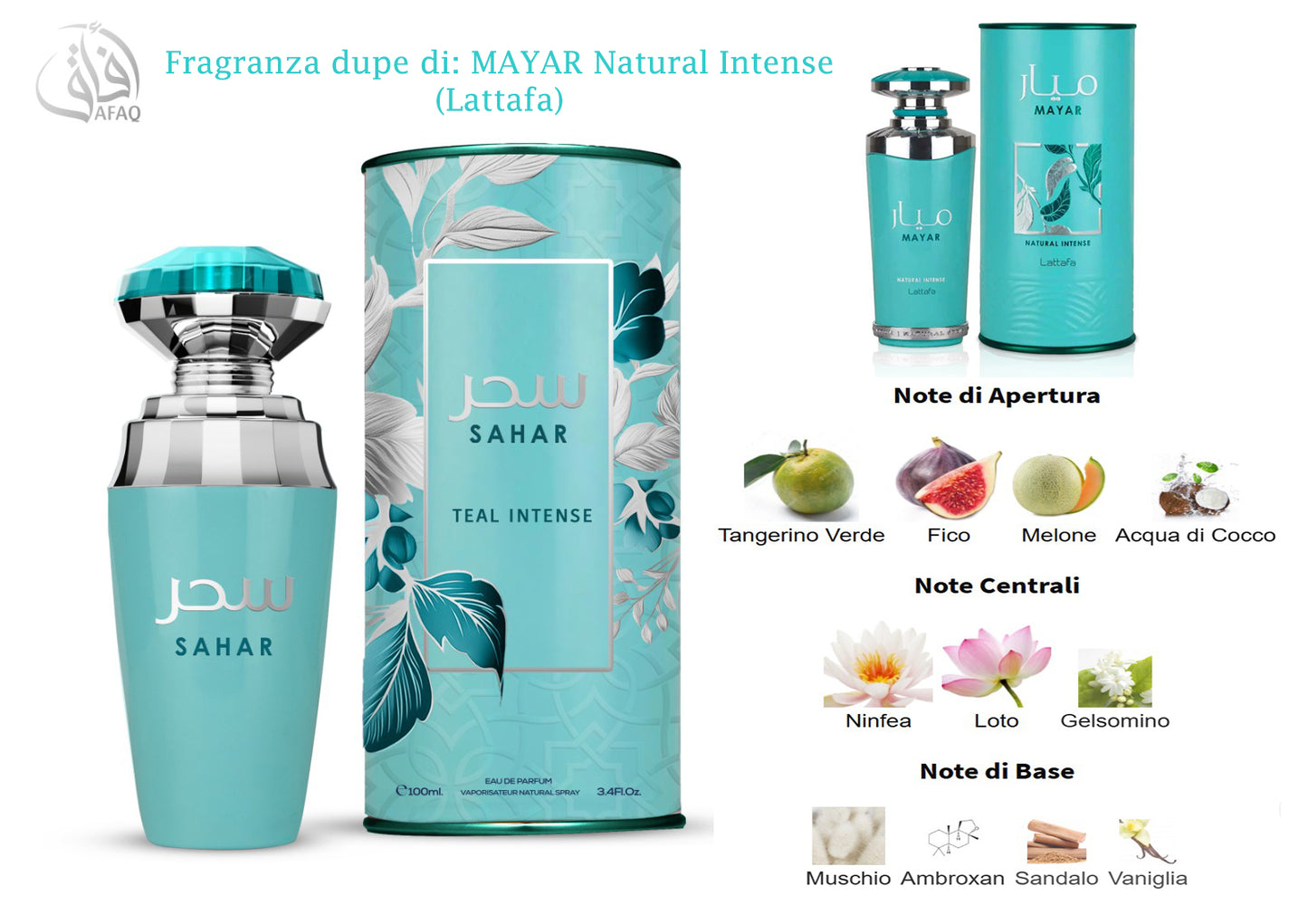 Profumo Afaq SAHAR TEAL INTENSE 100 ML