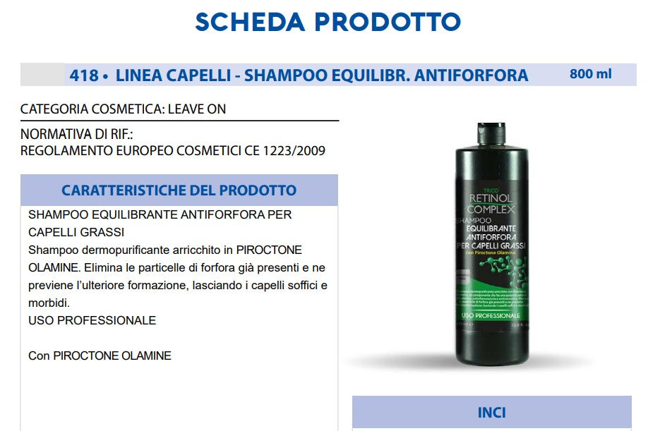 Shampoo Equilibrante Anti-Forfora 800 ml