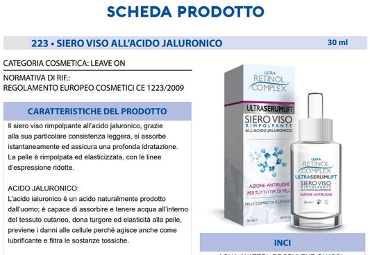 Siero Viso all'Acido Jaluronico 30 ml