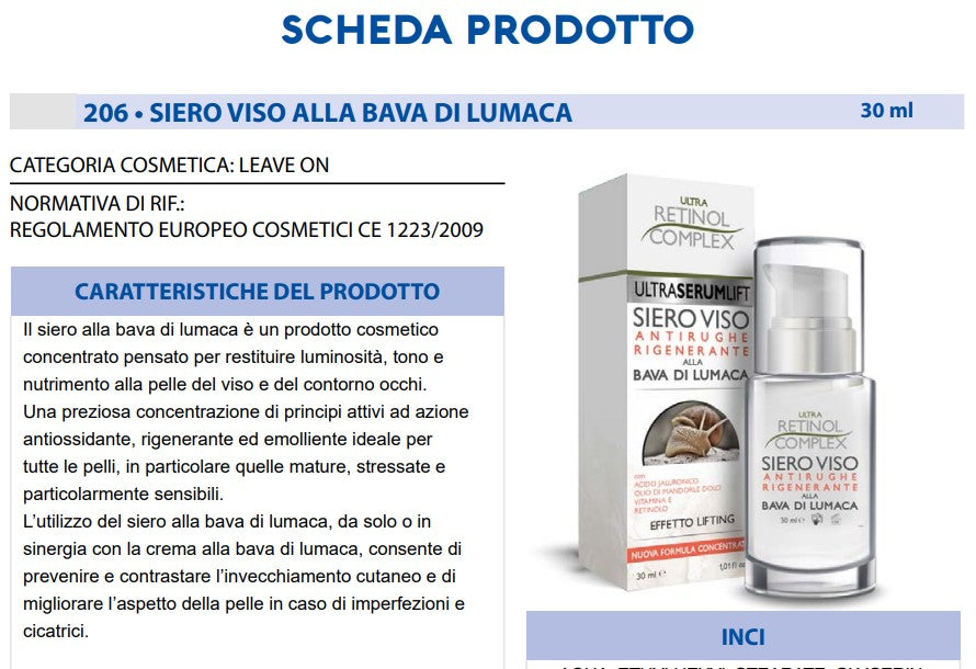 Siero Viso Bava di Lumaca 30 ml