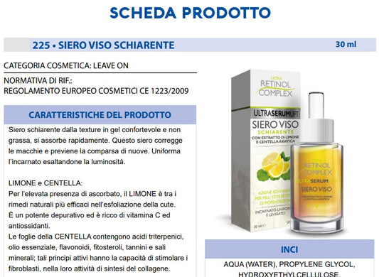 Siero per Viso Schiarente 30 ml