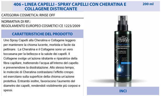 Spray per Capelli Districante alla Cheratina 200 ml