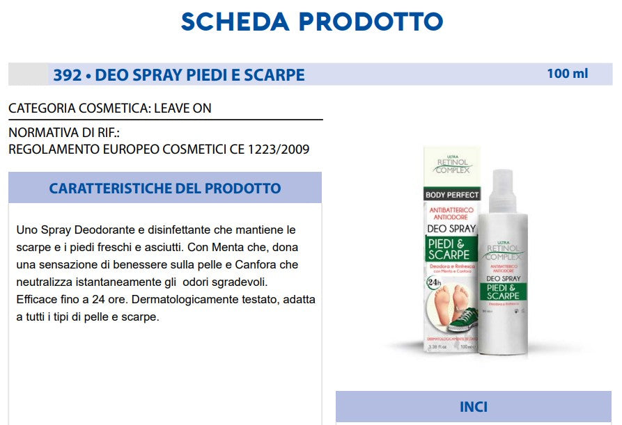 Spray per Piedi e Scarpe 100 ml