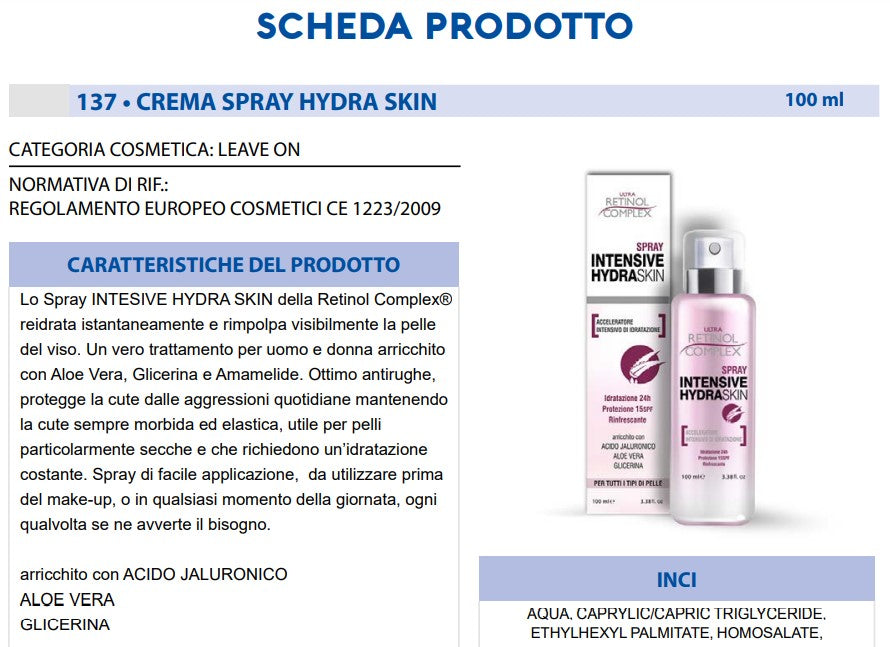 Spray per Corpo Hydra Skin 100 ml