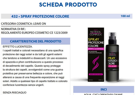 Spray per Capelli Protezione Colore 100 ml