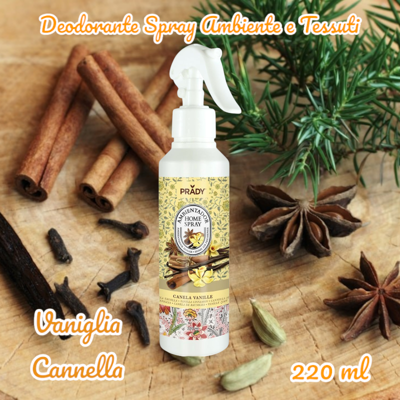 Deodorante Ambiente Spray Cannella e Vaniglia 220 ml